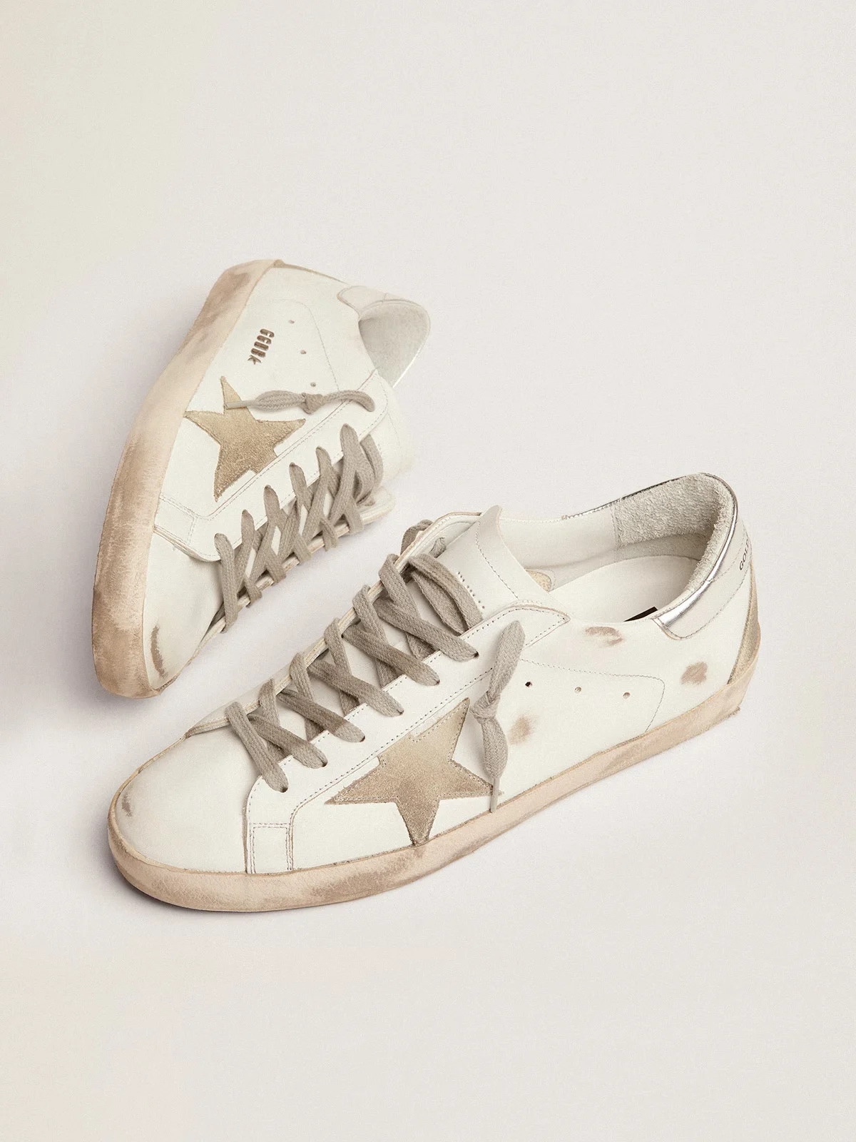 Mens Super Star with silver heel tab and lettering
