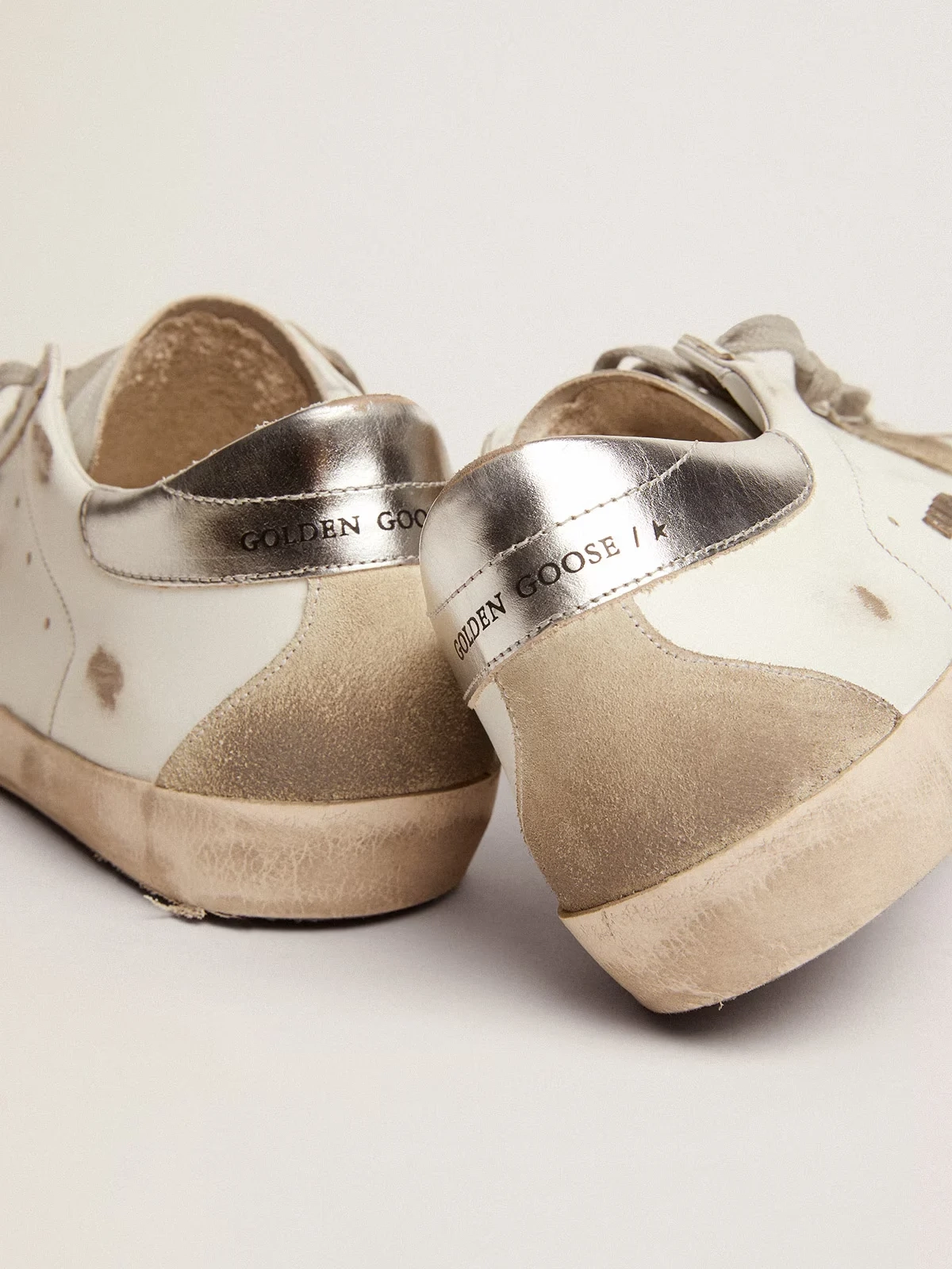 Mens Super Star with silver heel tab and lettering
